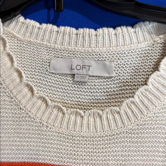 LOFT Multicolor Striped Crew Neck Sweater - Picture 4 of 6